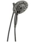 2-In-1 Dual Shower Head With Handheld Spray And Magnetic Docking, H2Okinetic PowerDrench Delivers 3X Coverage, Black Stainless