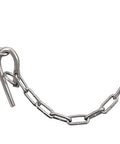 Top Shelf One Hand Gate Latch Freeze Proof And Rust Resistant Padlock Compatible Horse Stall Lock with chain on metal post.