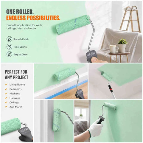 Super Smooth 60 Pack 4 Inch Microfiber Paint Roller Covers With 1/3 Inch Nap For Cabinets Walls And Doors Lint Free Mini Roller Refills painting walls.