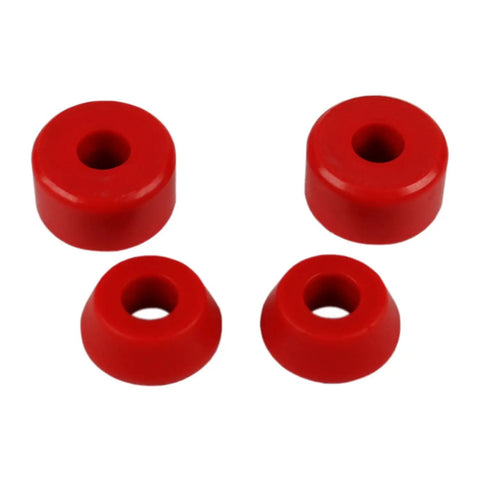 Replacement Skateboard Truck Bushings 4 Pack For Two Trucks In A Range Of Colors And Durometers Soft To Hard USA Made Includes 96A Red