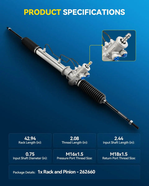 Toyota 4Runner Rack and Pinion Replacement with Hydraulic Power 2010 Through 2022 Direct Fit OE 3110236 specs