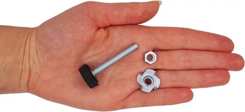 Four Pack Adjustable Furniture Leveling Feet For Desks And Coffee Tables M6 40Mm Stems With Nuts Included Built To Last Heavy Duty Black Metal And Plastic For Stable Support On Uneven Floors