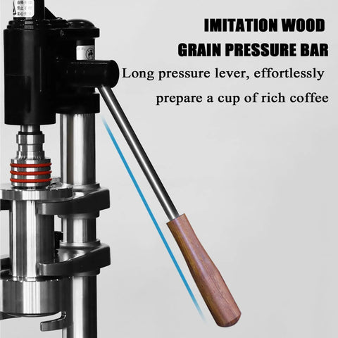 Pro Level Hand Pump Espresso Maker With Rock Solid Build And Kicker 16 Bar Pressure Portable Stainless Steel Coffee Press lever detail