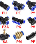 Huge 80Pc Blue Pneumatic Push In Fittings Kit With Quick Release Air Connector Tube for Compressors And Tools Fits 4 6 8 10 12 Mm Easily, assorted fittings
