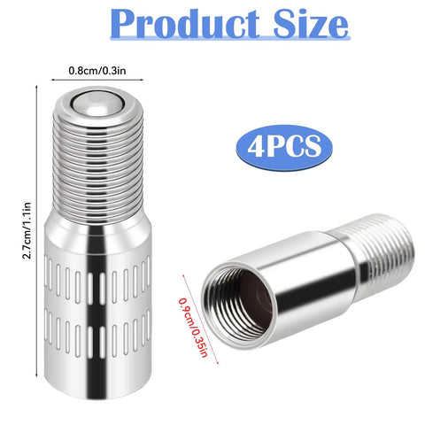 4 Pack Brass Tire Valve Extenders 27mm Screw In Cap Extensions For Cars Trucks And Motorcycles Durable Stem Adapters