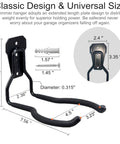 Heavy Duty Steel Weed Eater Wall Mount Hook For Garage Or Shed with dimensions and PVC coating detail shown.