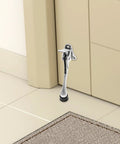 Heavy Duty Zinc Alloy Wall Door Stop With Silver Minimalist Design Kickdown Door Stopper protecting wall and door