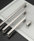 10 Pack 7 Inch Brushed Satin Nickel Cabinet Handles For Kitchen Cabinets And Drawers, Durable Cabinet Pulls on white surface
