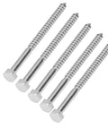 Half Thread Hex Lag Screws For Wood 304 Stainless Steel Self Tapping Fasteners For Carpentry DIN571 M8x120mm High Hardness And Durability No Pre Drill Needed