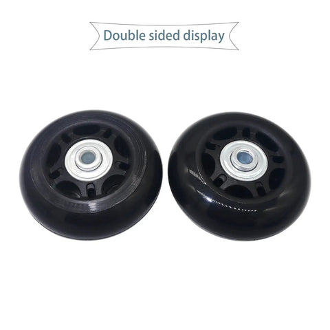 Double sided view of 2.67 Inch Quiet Wear-Resistant Luggage Wheel Kit for Suitcases and Inline Skates, 68mm x 24mm.