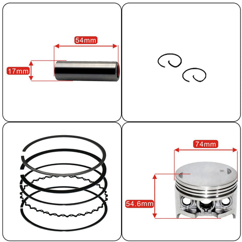 TRX300FW Cylinder Kit Air Cooled Compatible With Honda Fourtrax 300 1988 2000 Top End Rebuild Kit piston and rings