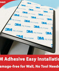 3M adhesive backing of Adhesive Stainless Steel Toilet Paper Holder With Shelf No Drilling Matte Black Mega Roll Dispenser 304 Alloy