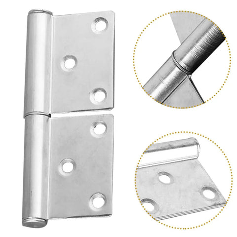 Heavy Duty 5 Inch Flag Hinges Pair Detachable Weld On Iron Gate Door Hardware With Slip Joint Built Tough Rust Resistant Fireproof