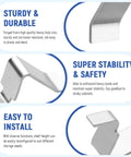 Removable Metal Shelf Support Clips For Universal Cabinet Mounts And Adjustable Shelving Brackets That Slide Right In For A Slick Fit With Rock Solid Heavy Duty Storage Hardware, showing durability and stability.