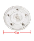 Top view of a Two Pack Four Inch Lazy Susan Turntables With Ball Bearing Rotation, clear acrylic tray showing ball bearings.