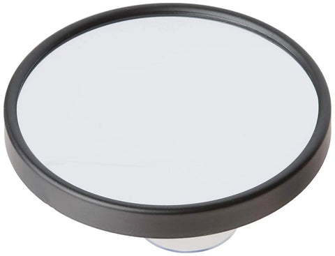 Super Crisp 6 Inch Suction Cup Makeup Mirror With 10X Magnification For Flawless Skincare And Precise Grooming Details, round black frame top view.