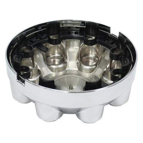 Interior view of Chrome Wheel Hub Center Cap For Ram 2500 3500 2003 To 2013 Beefed Up Truck Wheel Cover Upgrade