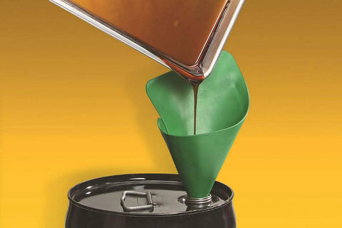 Flexible Shapeable Funnel For Any Job, Reusable Silicone Pouring Tool You Can Flatten Or Roll Up used to pour oil into a drum