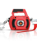 Red Portable Drill Winch With 1000 Lb Load Capacity And 40 Ft Synthetic Rope, Handheld Lifting And Dragging Tool With 360 Degree Hook Rotation, Built Tough For Jobsites And DIY Projects, shown with hooks and rope