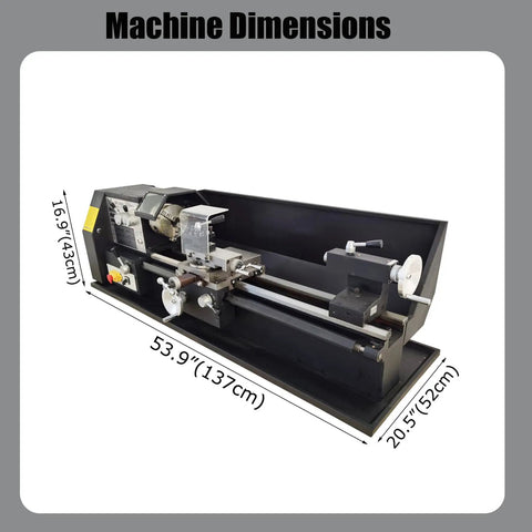 Heavy Duty 110V Bench Lathe Built For Badass Metal And Wood Machining Using A Rock Solid Four Way Tool Post To Enable Killer Precision Threading Plus Slick Horizontal Processing Up To 10.2 Inch Swing