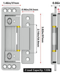 Diagram of Ultra Thin Concealed Door Hinges 2 Pack For Secret Doors Invisible Hinges That Are Adjustable Quiet And Smooth Hidden.