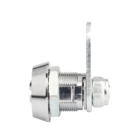 Side view of Heavy Duty Cam Lock 5/8 Inch Dimple Key Lock for Cabinets and Secure Storage, rustproof diecast alloy with chrome plated steel