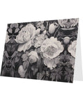 Floral Graphite Print Greeting Cards Half Fold 4x6 Inches All Occasion Invitations and Celebrations Photo Paper White Card Stock