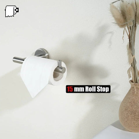 Sturdy 304 Stainless Steel Toilet Paper Holder With 5 Inch Roll Capacity, Brushed Nickel Wall Mount, Thick 0.8mm Tube