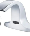 Hands Free Touchless Bathroom Sink Faucet With Auto Sensor, Deck Mounted 6 Inch Centerset Water Mixer Including Pop Up Drain, Chrome Finish