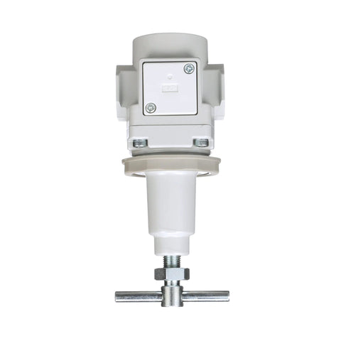 Front view of PneumaticPlus SAR300T-N03BG air regulator with 3/8 in NPT, T-handle and mounting bracket