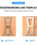 Dead On Dovetail Marking Gauge And Layout Tool Featuring Laser Cut Precision With Dual Angle Blades For No Sweat Woodworking Joints Solid Copper Steel Build For Hardwood And Softwood Projects Silver showing front and back views with measurement markings.