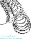 Ring Sizer Kit With 27 Stainless Steel Gauges US Size 0 To 13 Including Half Sizes Two Reusable Finger Belts One With Magnifier And Bonus Polishing Cloth For Men And Women Jewelry At Home, stainless steel gauges