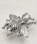 Bee Shaped Brass Wardrobe Knob And Cabinet Pull Handle For Cabinets And Drawers Single Hole Mount Silver Finish Durable Zinc Alloy