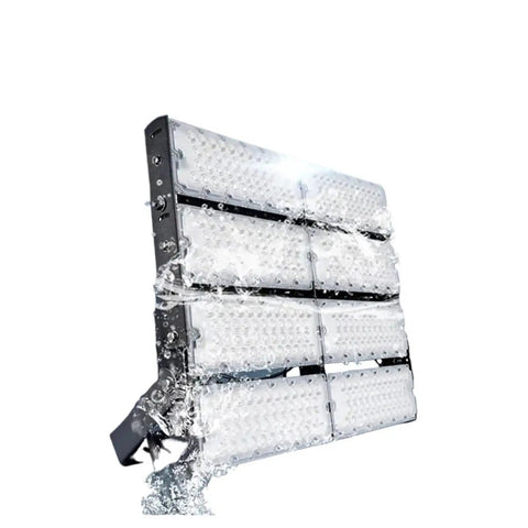 Heavy Duty Outdoor Flood Light Built Like A Tank For Stadium And Large Yards Featuring IP65 Waterproof Sealing and bright 6000K spotlight.