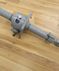 SK1912A Worm Gear Actuator Heavy Duty Built To Last Industrial Grade Linear Motion Unit For Automation, High Torque And Precise Positioning, Durable Gearbox, Easy Mounting For Robots, Conveyors, And Machinery. gray metal worm gear actuator with mounting plate and eyelet