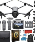 Mavic 4 Pro Drone Fly More Bundle with 6K60 HDR and 100MP Hasselblad wide camera, tele lenses, accessories, and 2 year warranty.