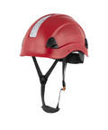 Worksite Ready Lightweight Hard Hat With ANSI Z89.1 Type 1 Class E Safety OSHA Compliant Red ABS Helmet side view