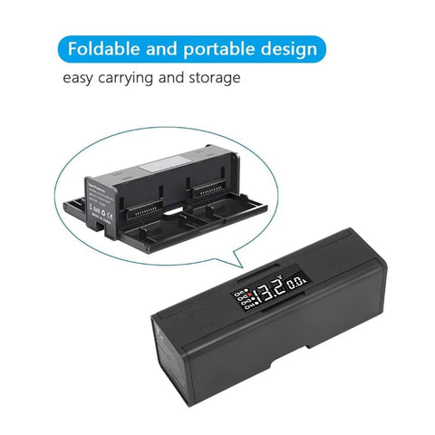 Foldable 4 In 1 Drone Battery Charging Hub With LCD Display Portable Charging Station For Air 2S And Air 2 shown folded and open