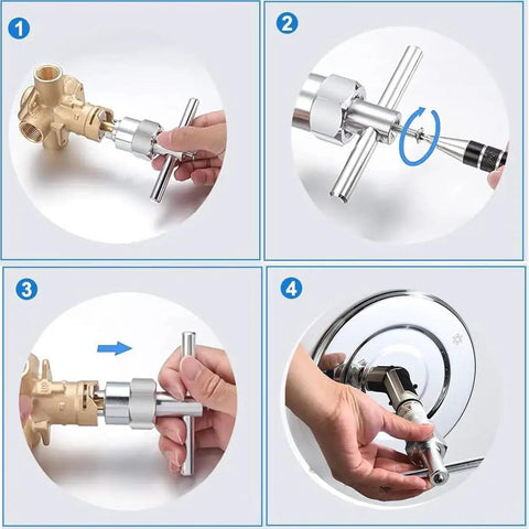 Cartridge Puller Tool For Faucets Removal Compatible With 1200 1222 1225 80993 Brass And Plastic Cartridges No Sweat DIY Faucet Repair Kit With Easy Grip For Quick Removal on faucet cartridge