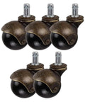Real Deal Vintage Brass Swivel Casters Featuring Precision Ball Bearing Rollers For Office Chairs And Household Furniture slick rolling nylon stem glide units.