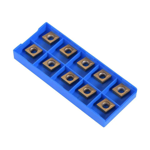 CNC Carbide Insert Cutter Set 10 Pcs Shape Indexable Lathe Milling Inserts With Storage Box Durable Premium Carbide Tips.