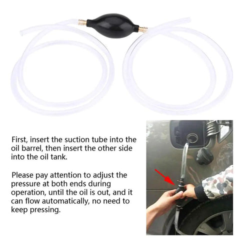Grab-and-Go Hand Siphon Pump With Primer Bulb PVC Copper 2.1m 8mm Fuel Water Transfer For Boats Outboard Engines Cars Motorcycles Lawn Equipment And Emergency Liquid Transfers, 2.1m hose