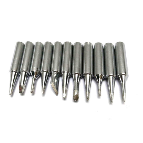 Set of 12 metal soldering iron tips for 2 In 1 Hot Air SMD Soldering Station Rework System with Desoldering Air Gun and Soldering Iron Stand