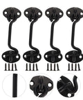Heavy Duty 16 Pack Barn Door Hook And Eye Latch Kit Tough As Nails Stainless Steel Gate Hasp detail with screws.