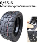Tubeless 90 By 55 By 6 Tire For Electric Scooters And Skateboards, Puncture-Proof Off-Road Rubber, black durable tire