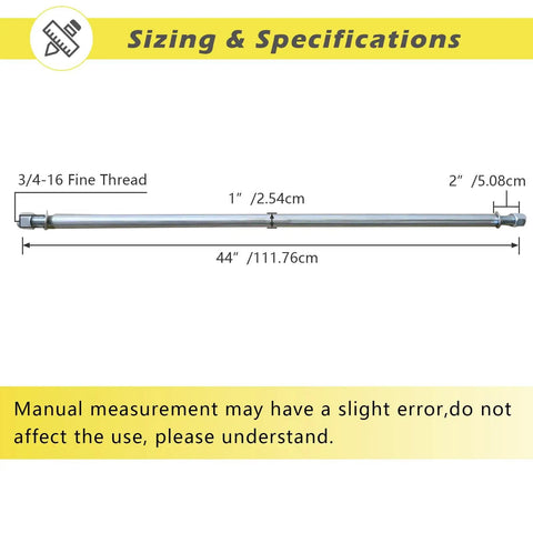 Beefy 1 Inch Diameter 44 Inch Steel Axle Rod With One To Three Quarter Inch Step Down And Three Quarter Inch 16 Fine Thread