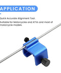 Rugged Chain Alignment Tool For Motorcycles And ATVs, Quick And Precise Sprocket Alignment, Durable Metal, Clamp Mount, Blue Finish