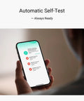 Photoelectric Smoke Alarm With App Alerts, Smart Smoke Detector, Self Test, UL217 10th Edition And CAN ULC S531 Certified, Hub Required, Keeps Your Home Safe With Instant App SMS Or Email Alerts showing self-test on phone