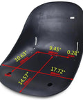 Black seat for BeefedUp 29 Inch Rear Live Axle Kit For Go Karts ATVs Quad Drift Trikes And 4 Wheelers with dimensions in millimeters.