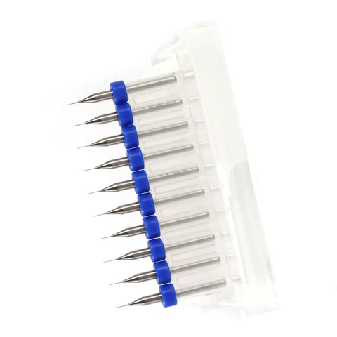 Precision Tungsten Carbide Drill Bits Kit Gear, 10 Piece Set For Detailed Work, PCB Prototyping and Model Making, Ultra Sharp 0.2mm Bits